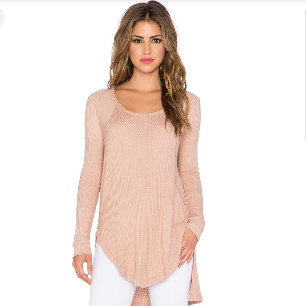 Free People Ventura Thermal rosé hi-low sz S